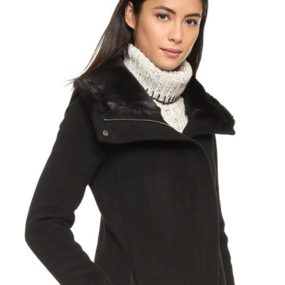 Club Monaco Wool Winter Jacket Rocio Faux Fur - Picture 13 of 13